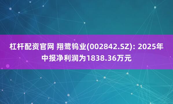 杠杆配资官网 翔鹭钨业(002842.SZ): 2025年中报净利润为1838.36万元